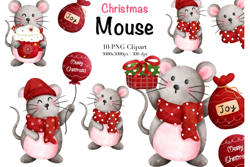 watercolor-christmas-mouse-clipart