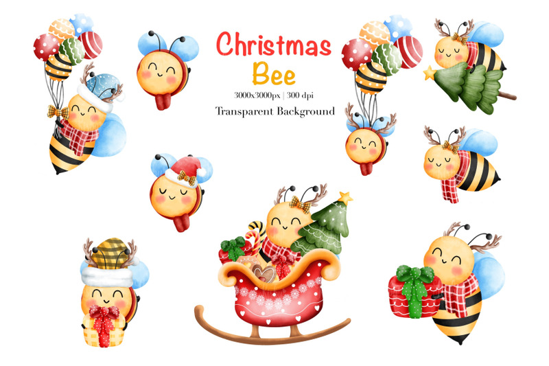 watercolor-christmas-bee-clipart