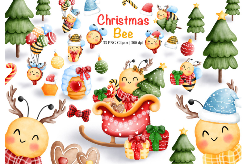 watercolor-christmas-bee-clipart