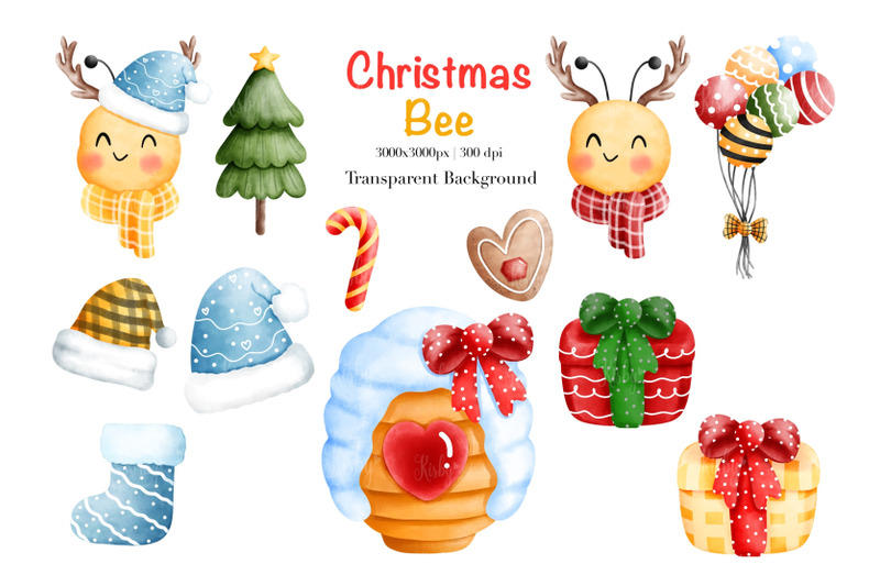 watercolor-christmas-bee-clipart