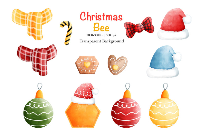 watercolor-christmas-bee-clipart