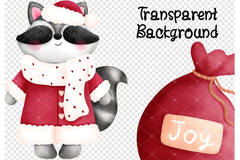 watercolor-christmas-raccoon-clipart