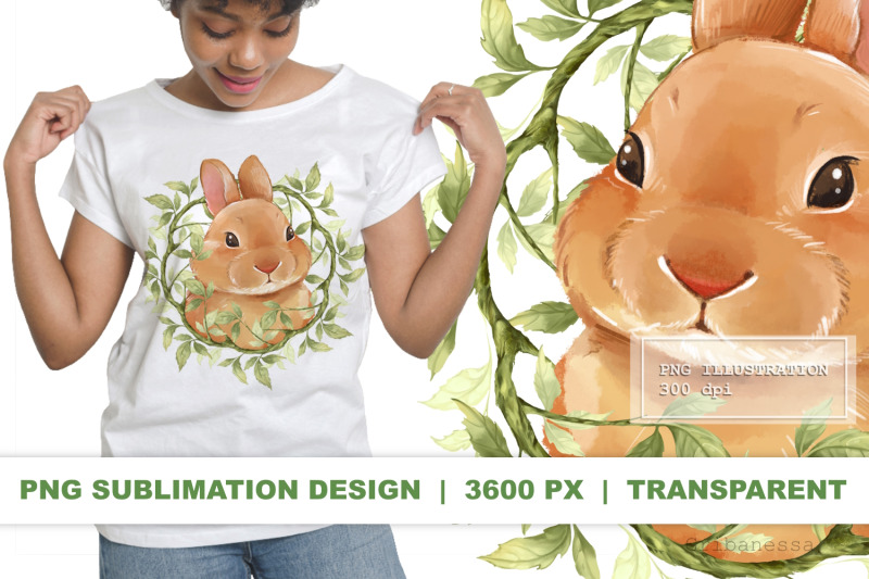bunny-with-green-leaves-rabbit-png-sublimation-design