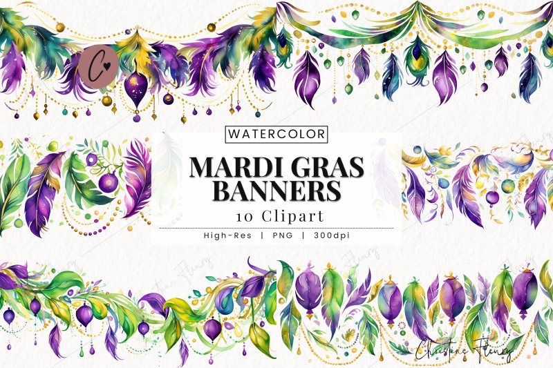 watercolor-mardi-gras-borders-clipart
