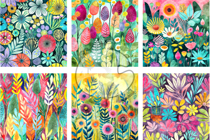 herbal-garden-watercolor-pattern-papers