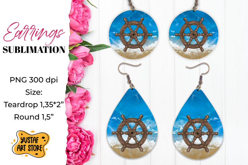 cruise-earrings-sublimation-teardrop-and-round-earrings