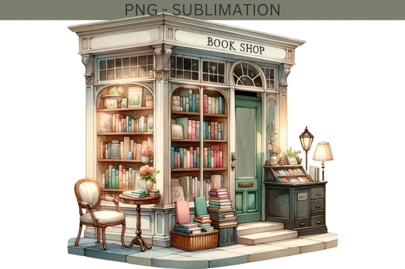 watercolor-bookstore-illustration-sublimation-png-digital-download