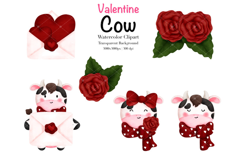 watercolor-valentine-039-s-day-cows-clipart