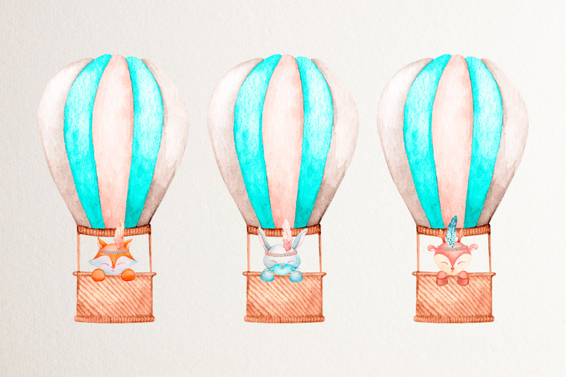 hot-air-ballons-with-cute-animals-watercolor-sublimation