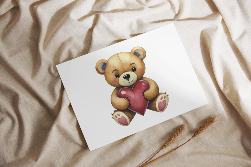 teddy-bear-holding-red-heart-watercolor