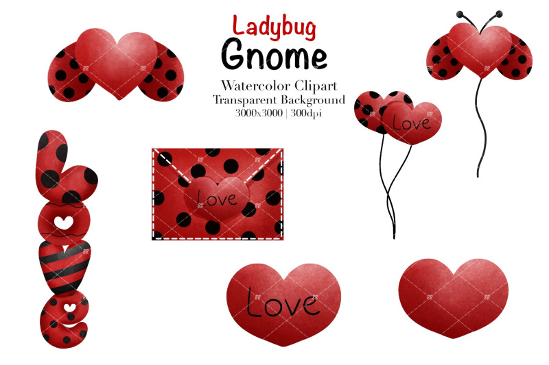 watercolor-ladybug-gnome-clipart