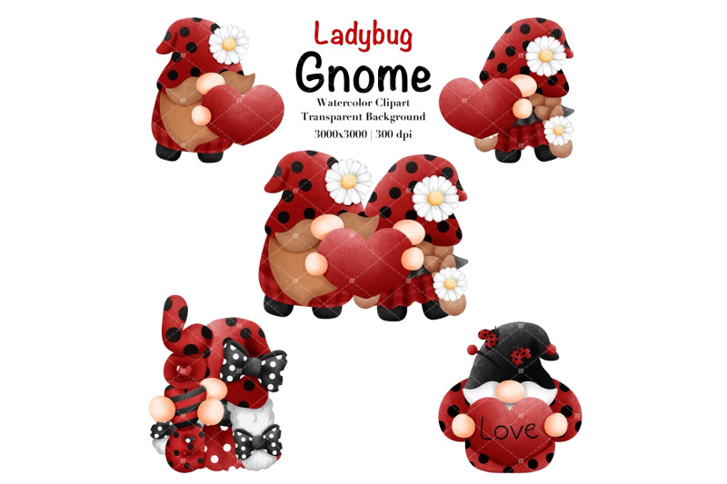 watercolor-ladybug-gnome-clipart