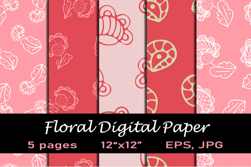 5-floral-digital-paper-pack
