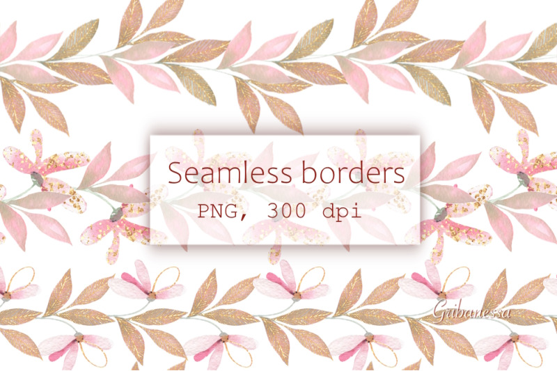 pink-seamless-borders-floral-garlands-clipart-png