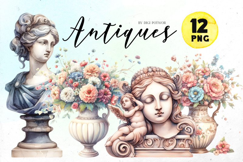 watercolor-antiques-bundle-png-cliparts