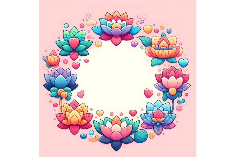 cute-colorful-valentine-lotus-frame