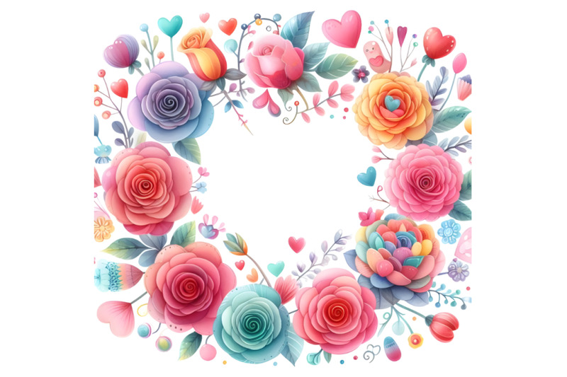 cute-colorful-valentine-rose-shape-frame