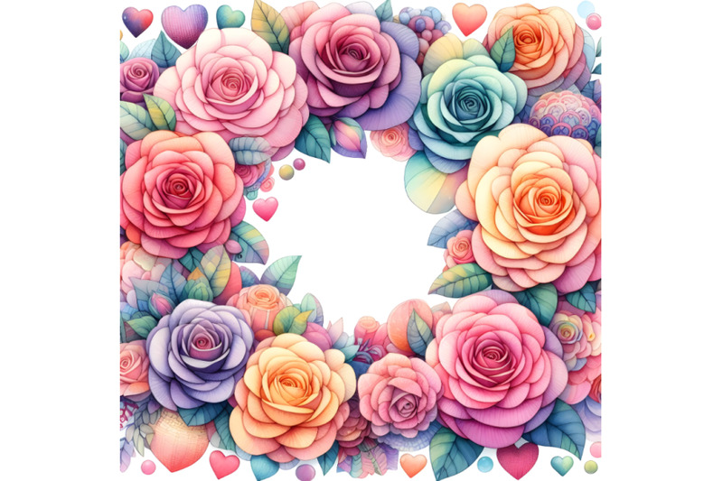 cute-colorful-valentine-rose-shape-frame