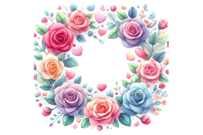 cute-colorful-valentine-rose-shape-frame