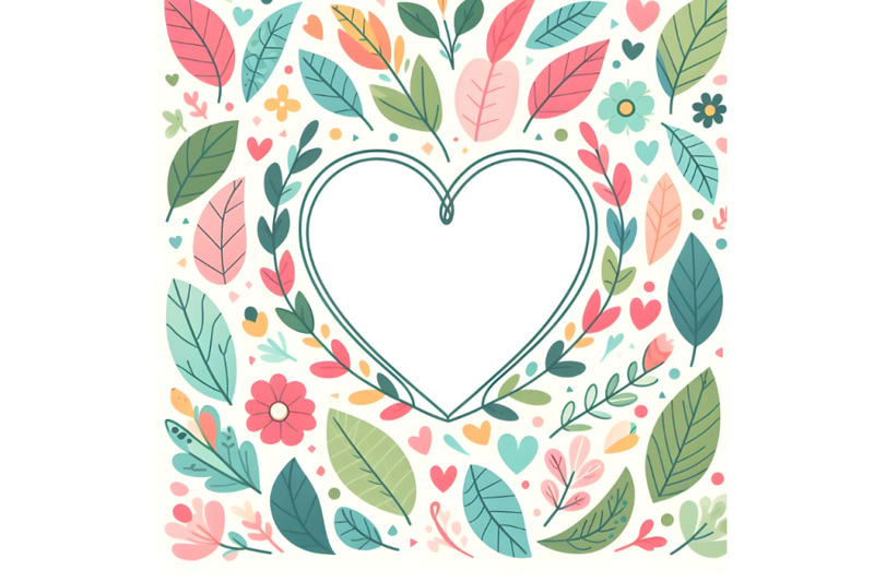 cute-colorful-valentine-green-leaf-shape-frame