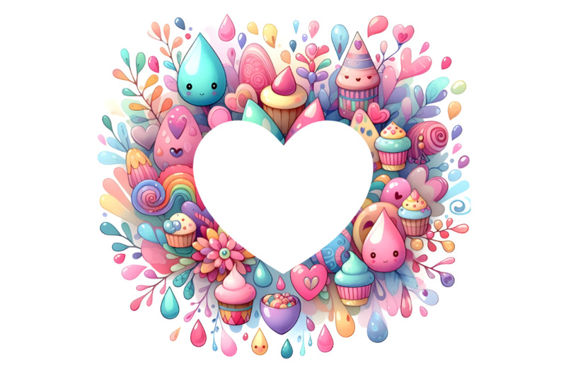 cute-colorful-valentine-waterdrop-shape-frame