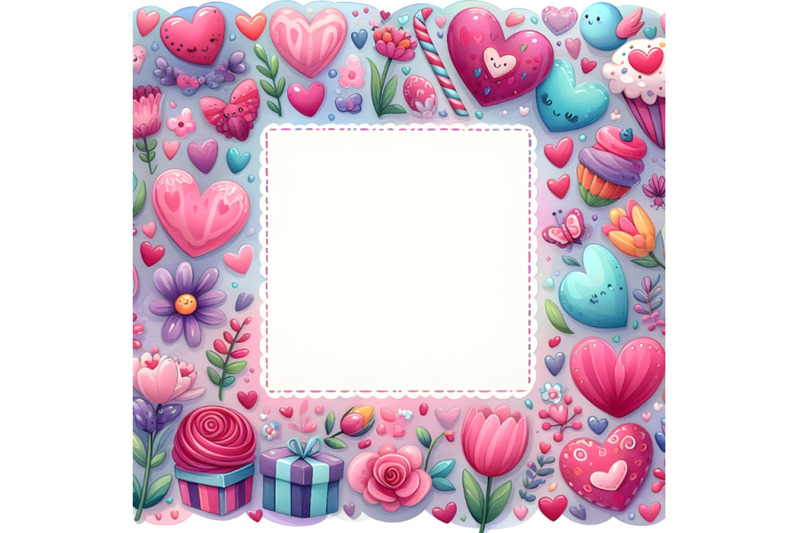 cute-colorful-valentine-artframe-shape-frame