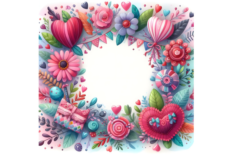 cute-colorful-valentine-artframe-shape-frame