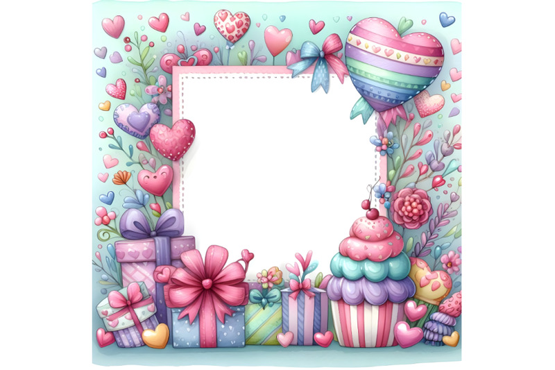 cute-colorful-valentine-shape-frame