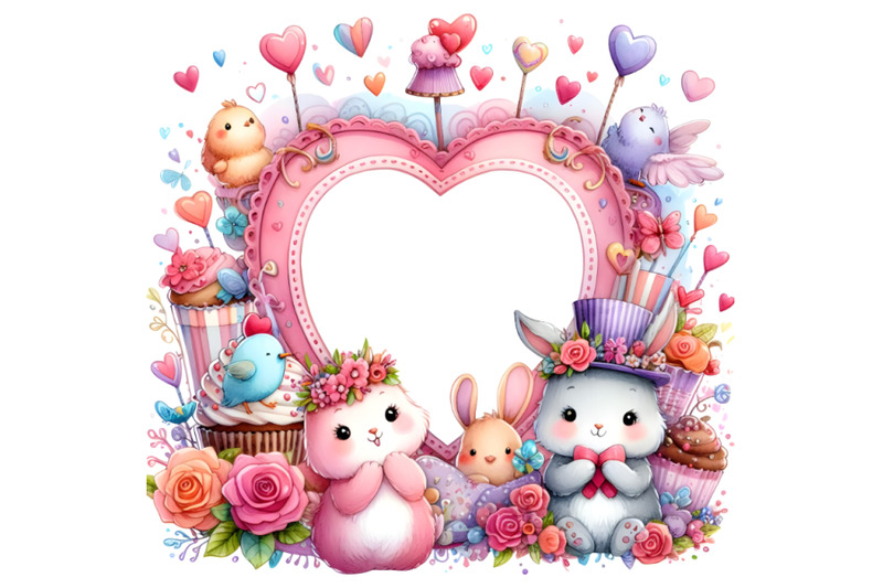 cute-colorful-valentine-adorable-couple-frame