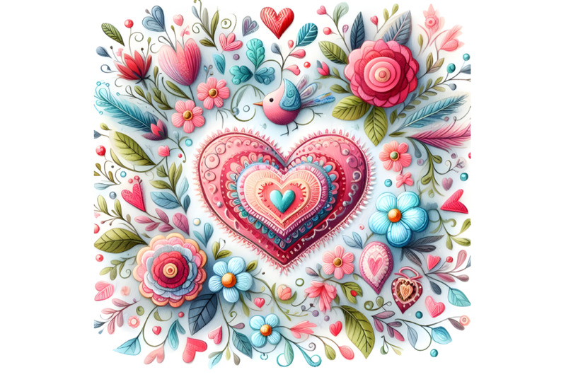 cute-colorful-valentine-ambrodery-shape-frame