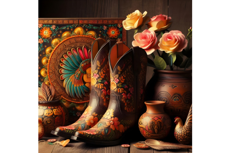 cowboy-boots-and-floral-accents-for-western-decor