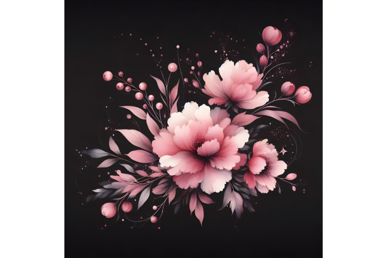 a-pink-watercolor-painting-on-a-black-background