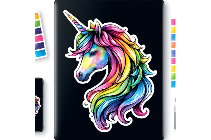 a-colorful-unicorn-head-with-a-rainbow-mane
