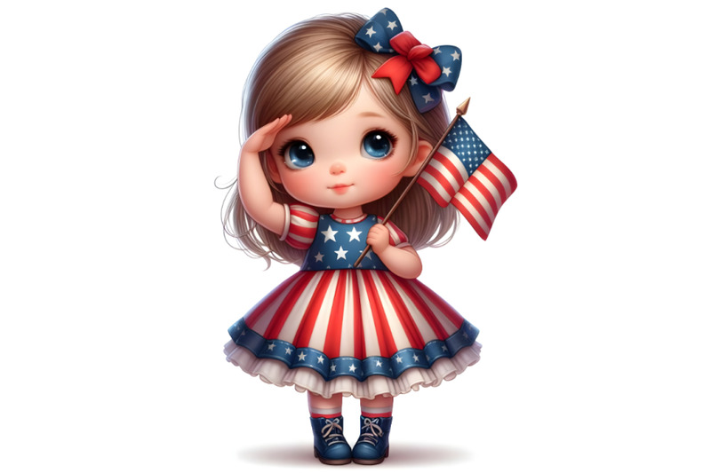 illustration-of-a-patriotic-cute-girl