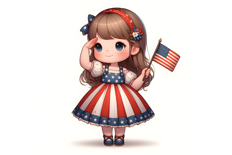 illustration-of-a-patriotic-cute-girl