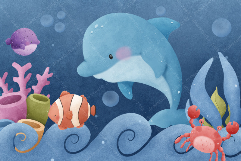 adorable-sea-life-illustration-set