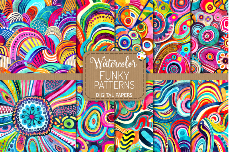 funky-patterns-set-3-groovy-watercolor-designs