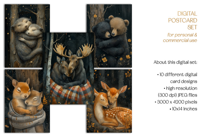 cuddling-animals-postcards-amp-art-prints