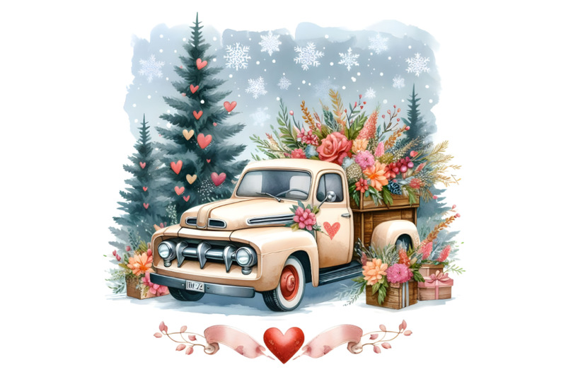 old-truck-decorated-for-valentine-039-s-day