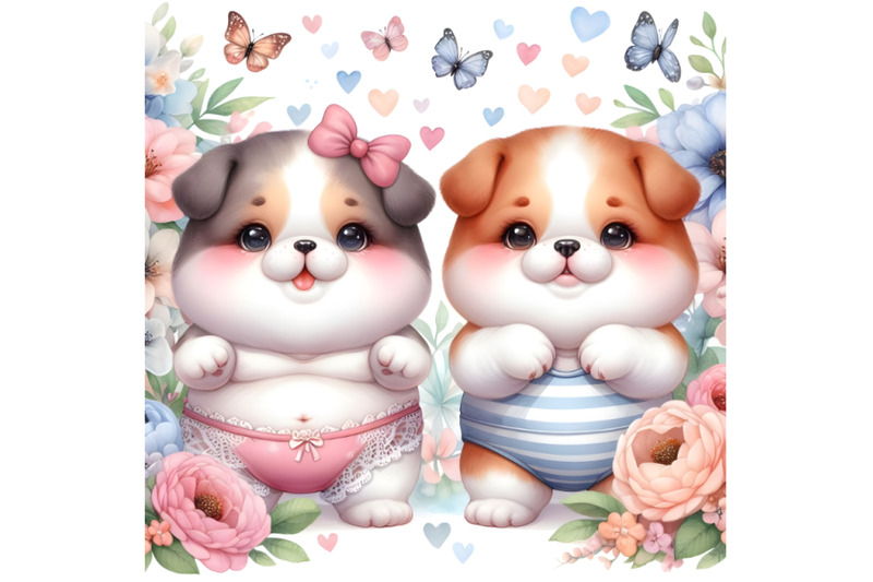 chubby-cute-couple-puppy-love