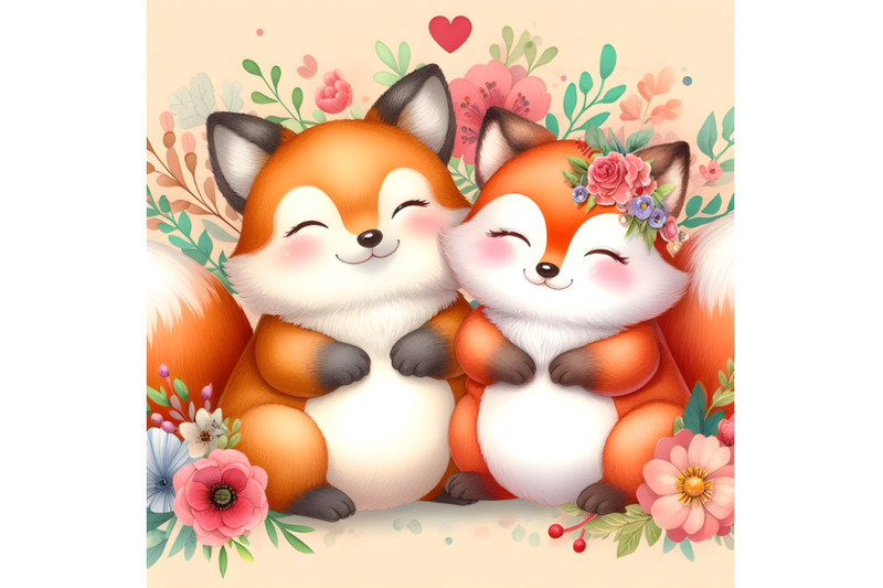 chubby-cute-couple-fox-love