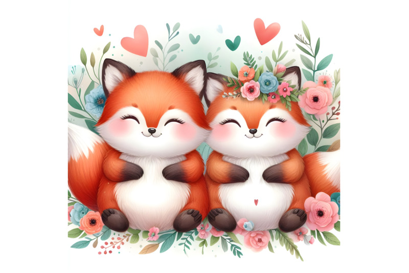 chubby-cute-couple-fox-love