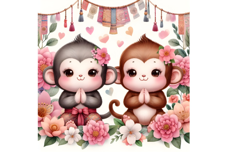 chubby-cute-couple-monkey-love