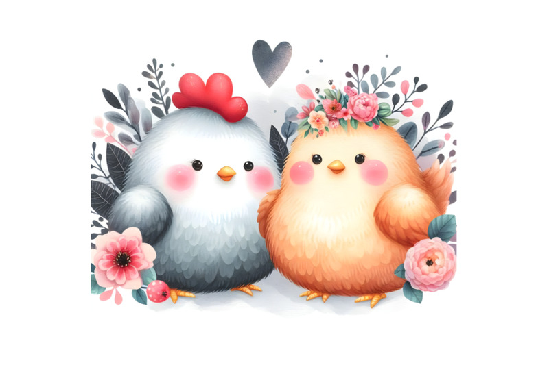 chubby-cute-couple-hen-love