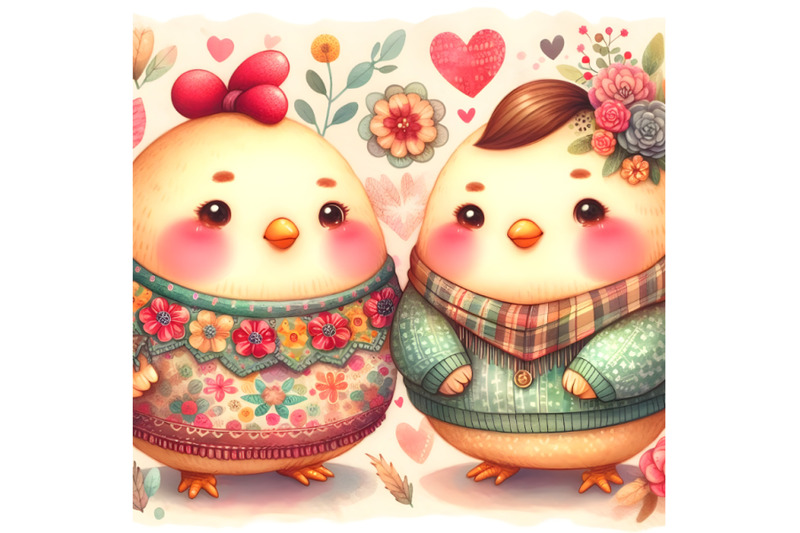 chubby-cute-couple-hen-love