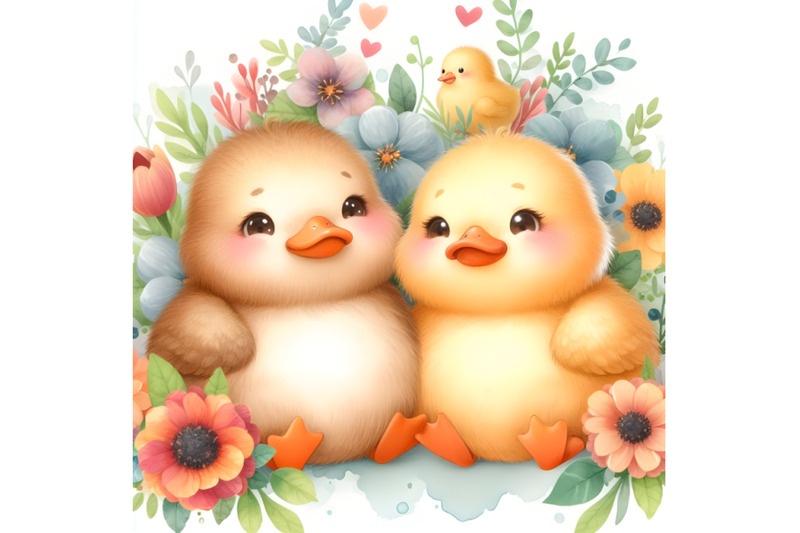 chubby-cute-couple-duck-love