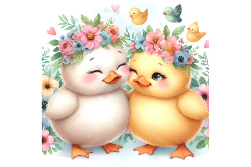 chubby-cute-couple-duck-love