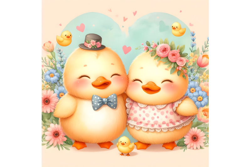 chubby-cute-couple-duck-love