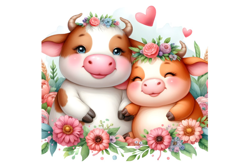 chubby-cute-couple-cow-love