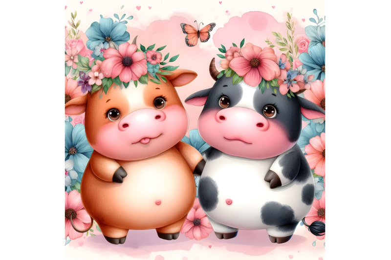 chubby-cute-couple-cow-love